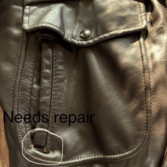Vintage Bomber/Aviator leather jacket -Size 42 - Picture 5 of 12